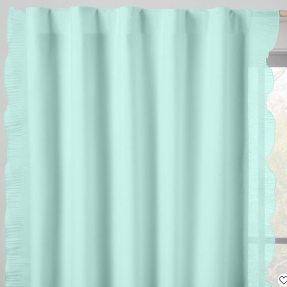 84" Blackout Pleated Side Ruffle Sheer Overlay Panel Mint - Pillowfort - Picture 2 of 3